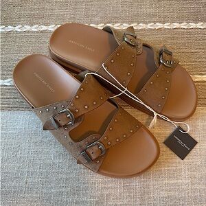American Eagle AE Studded Western Boho Slide Sandals Women’s Size 8